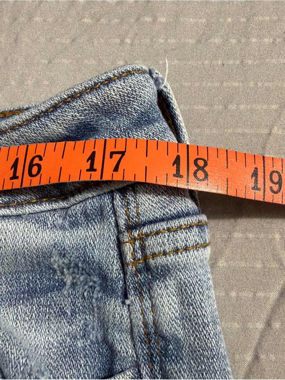 Cosmic Blue Love- High-rise Slim Stretch Jeans, Size 32 - Picture 10 of 13